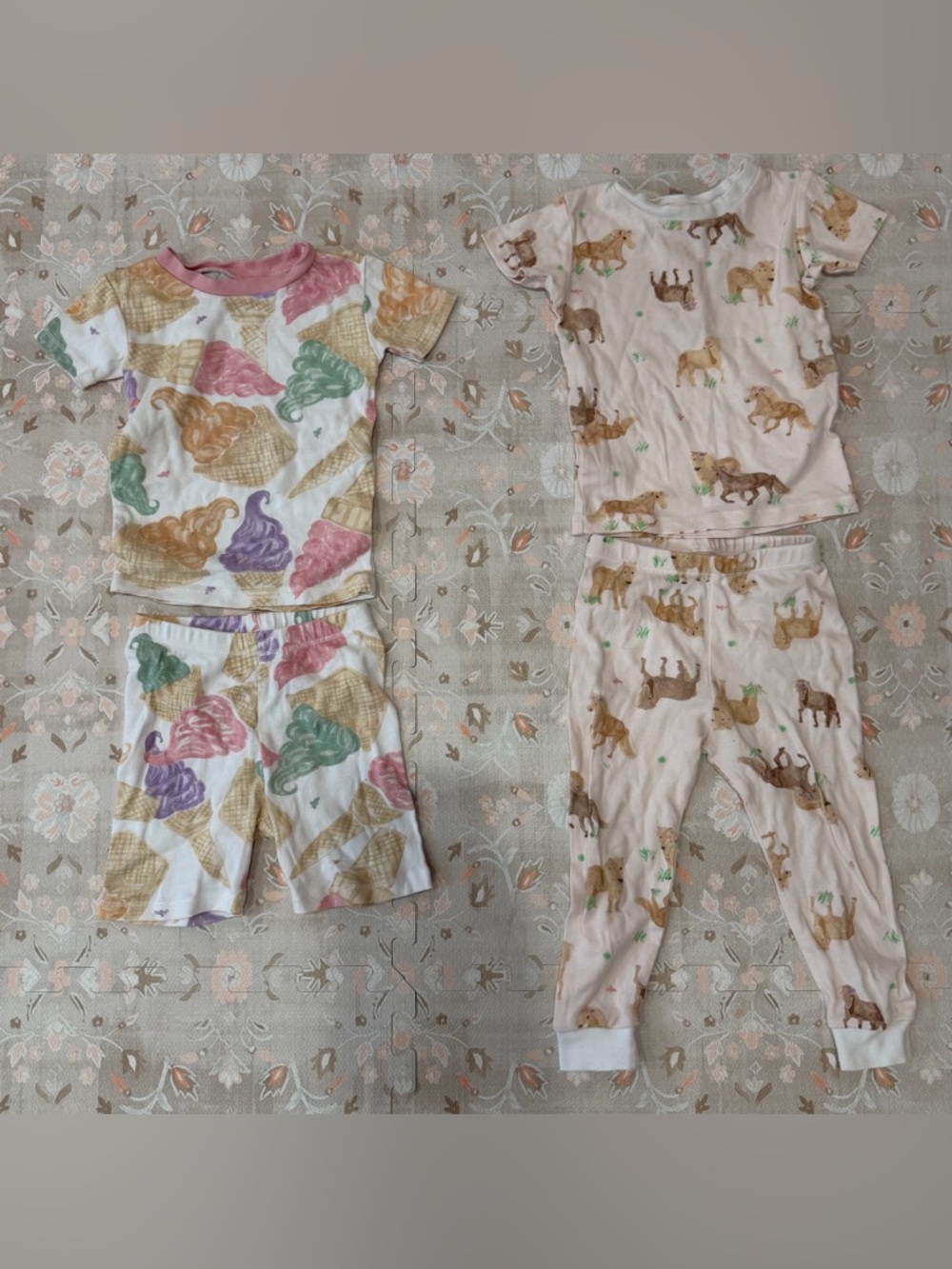 Burt's Bees Pony & Ice Cream Pajama Sets